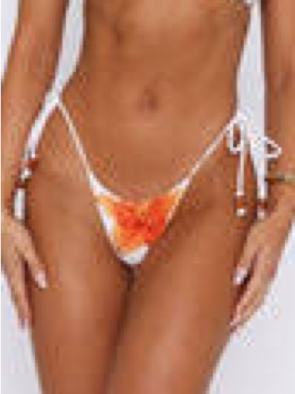 NWT White Fox Boutique XS Sandy Toes Bottoms Marigold Twist swim bikini orange - Picture 2 of 8